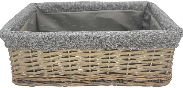 Korb grau Weide B/H/L: ca. 29x14x42 cm