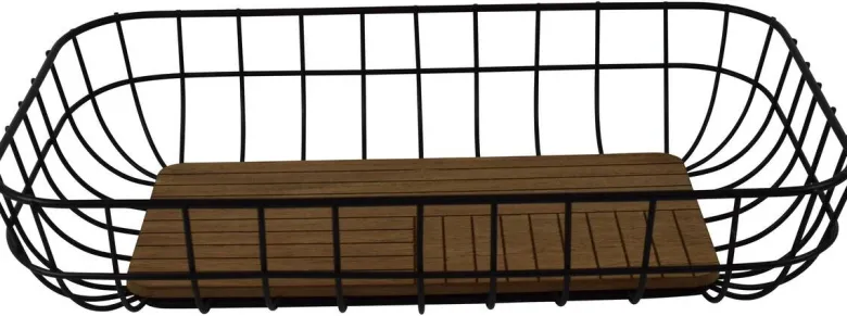 Korb schwarz Holz