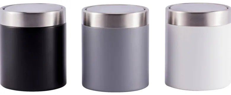 Kosmetikeimer grau Edelstahl ca. 1,58 l