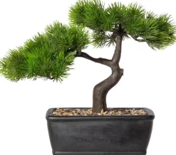 Kunstpflanze Bonsai-Lärche grau Kunststoff B/H: ca. 25x23 cm