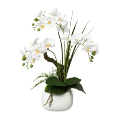 Kunstpflanze Orchidee weiß Kunststoff H: ca. 46 cm