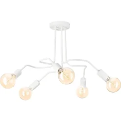 Lamkur Deckenleuchte Domino weiß Stahl H/L: ca. 40x59 cm E27 5 Brennstellen