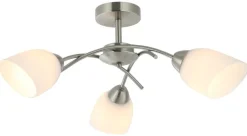 Lamkur Deckenleuchte Donna nickel Metall Glas H/L: ca. 25x51 cm E27 3 Brennstellen
