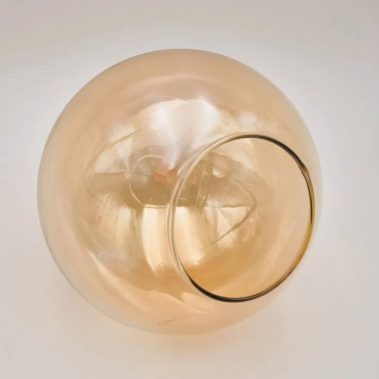 Lamkur Deckenleuchte Malena schwarz gold Glas Holz Kunststoff H/L: ca. 19x39 cm E14 3 Brennstellen