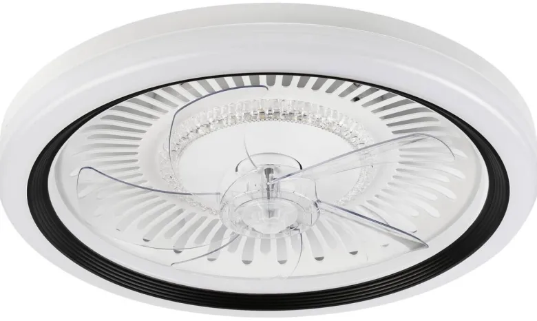 Lamkur LED-Deckenventilator FALCO 49908 schwarz weiß H/L: ca. 17x50 cm max. 40 W