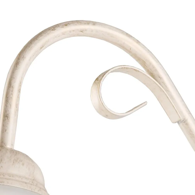 Lamkur Wandleuchte ADELLE 21317 weiß Stahl Glas H/L: ca. 23x26 cm E27 1 Brennstellen