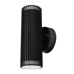 Lamkur Wandleuchte schwarz Stahl B/H/L: ca. 10x49,5x10 cm GU10 2 Brennstellen