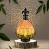 LED-Solarleuchte schwarz orange Glas Metall H/D: ca. 25x17 cm