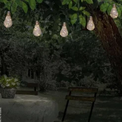 LED/Solar Lichterkette 3 m transparent Kunststoff