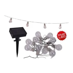 LED/Solar Lichterkette 3 m transparent Kunststoff