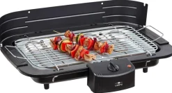 LENTZ Elektrogrill schwarz Edelstahl Metall B/L: ca. 22x38 cm