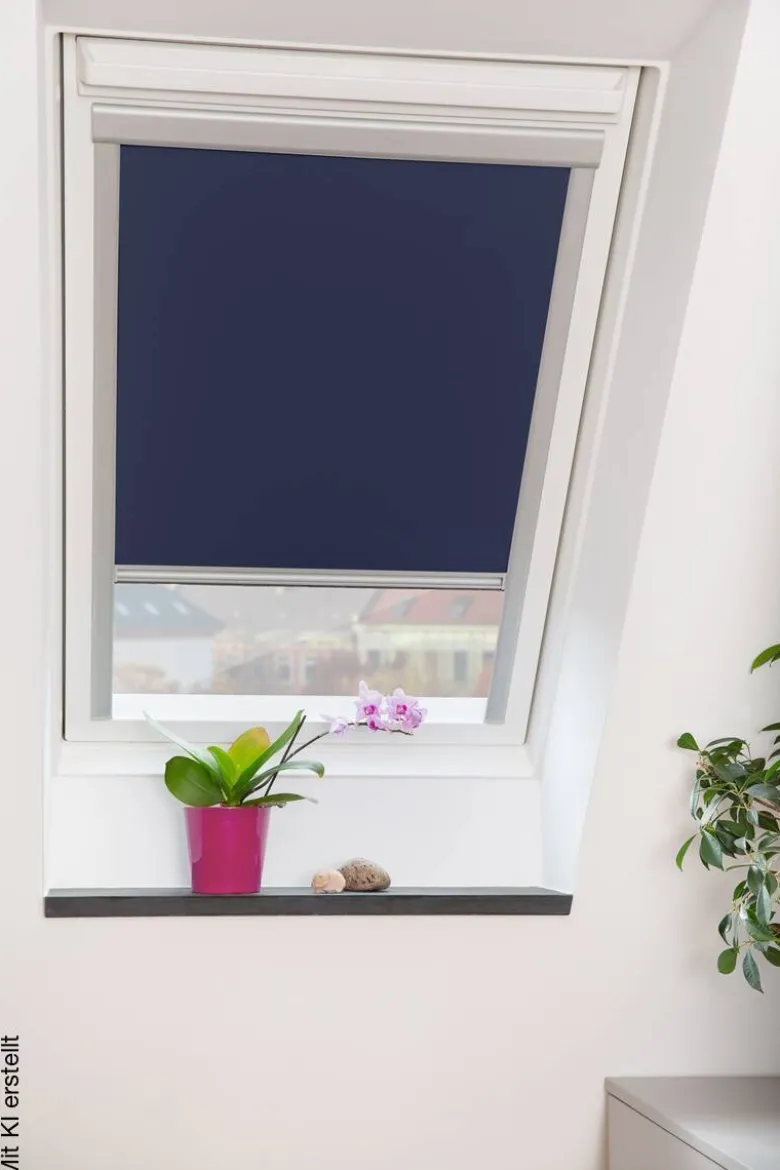 LICHTBLICK Dachfensterrollo Skylight VD blau B/L: ca. 97,3x94 cm