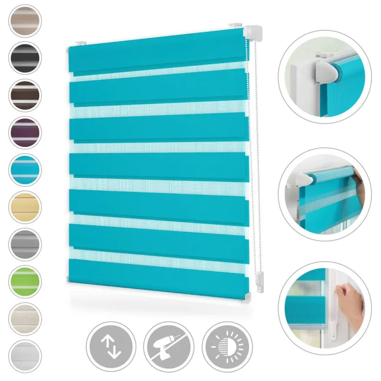 LICHTBLICK Doppelrollo Duo blau B/L: ca. 50x150 cm
