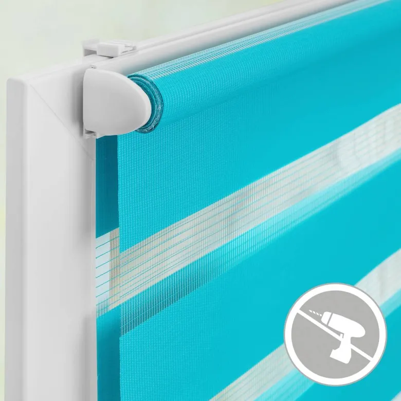 LICHTBLICK Doppelrollo Duo blau B/L: ca. 50x150 cm