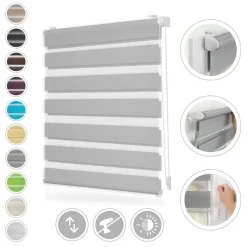LICHTBLICK Doppelrollo Duo grau B/L: ca. 50x150 cm