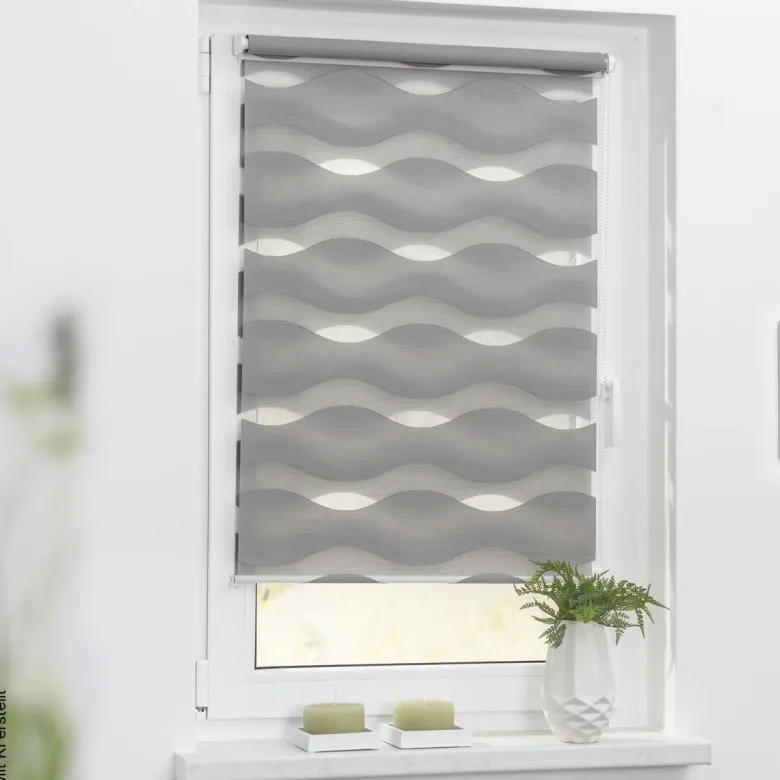 LICHTBLICK Doppelrollo Duo Welle grau B/L: ca. 70x150 cm