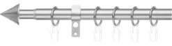 LICHTBLICK Gardinenstange Kegel Chrom Metall D: ca. 2 cm ausziehbar von ca. 130 bis 240 cm 1.0 Läufe