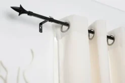 LICHTBLICK Gardinenstange Lilie schwarz Metall D: ca. 0,16 cm ausziehbar von ca. 130 bis 240 cm 1.0 Läufe