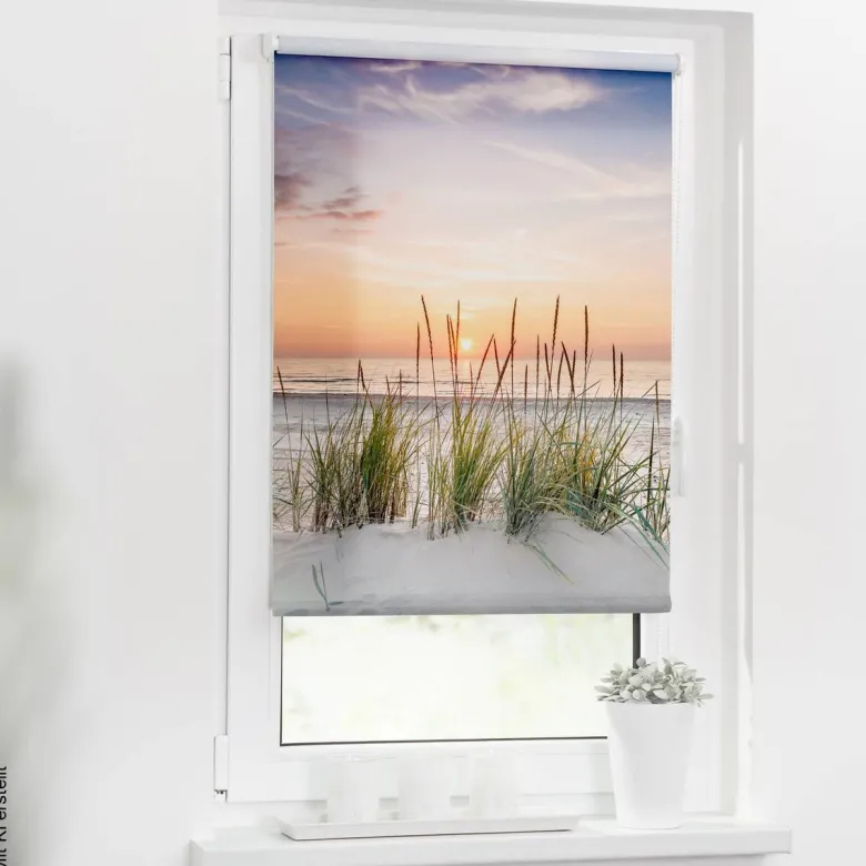 LICHTBLICK Rollo Nordseestrand weiß B/L: ca. 80x150 cm