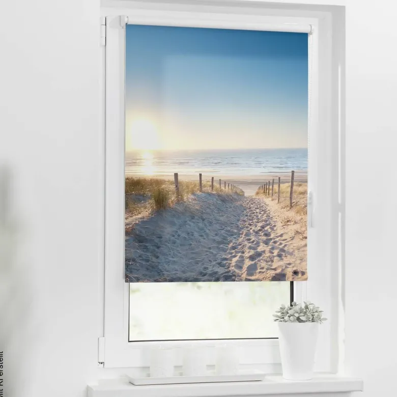 LICHTBLICK Rollo Ostseestrand blau B/L: ca. 90x150 cm