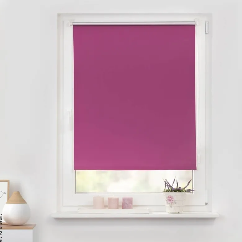 LICHTBLICK Thermo Klebe-/Klemmrollo Verdunklungsqualität fuchsia B/L: ca. 45x150 cm