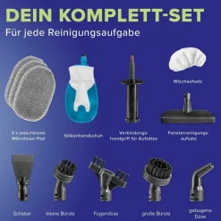 Lichterblitz Dampfreiniger 19413 blau grau Kunststoff B/H/L: ca. 23,6x23,5x32,5 cm