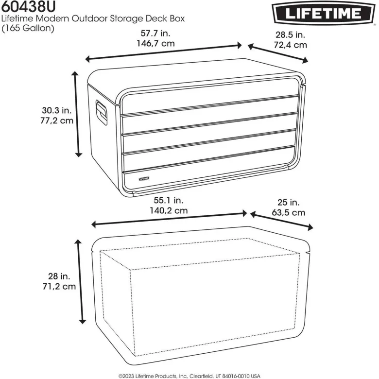 Lifetime Kissen- & Auflagenbox Space grau Kunststoff B/H/L: ca. 146,7x77,2x72,4 cm