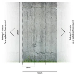 Livingwalls Fototapete Betonoptik grau grün B/L: ca. 280x159 cm