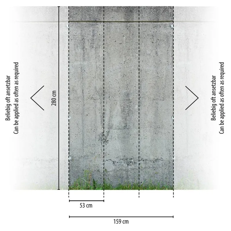 Livingwalls Fototapete Betonoptik grau grün B/L: ca. 280x159 cm