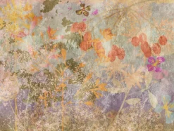 Livingwalls Fototapete Blumen orange lila bunt B/L: ca. 280x371 cm