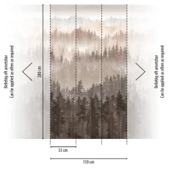Livingwalls Fototapete Bäume braun beige creme B/L: ca. 280x159 cm