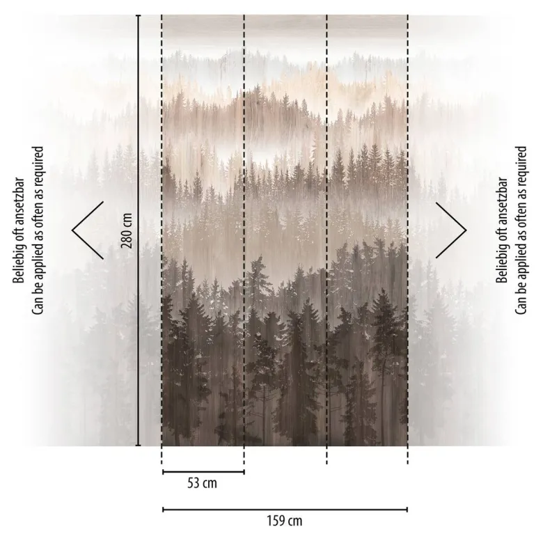 Livingwalls Fototapete Bäume braun beige creme B/L: ca. 280x159 cm