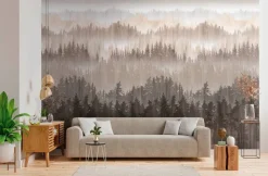 Livingwalls Fototapete Bäume braun beige creme B/L: ca. 280x159 cm