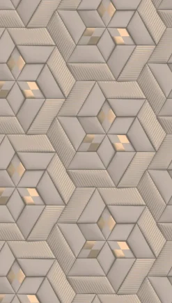 Livingwalls Fototapete 3D-Optik bronze grau taupe B/L: ca. 280x159 cm