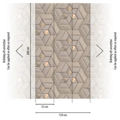 Livingwalls Fototapete 3D-Optik bronze grau taupe B/L: ca. 280x159 cm