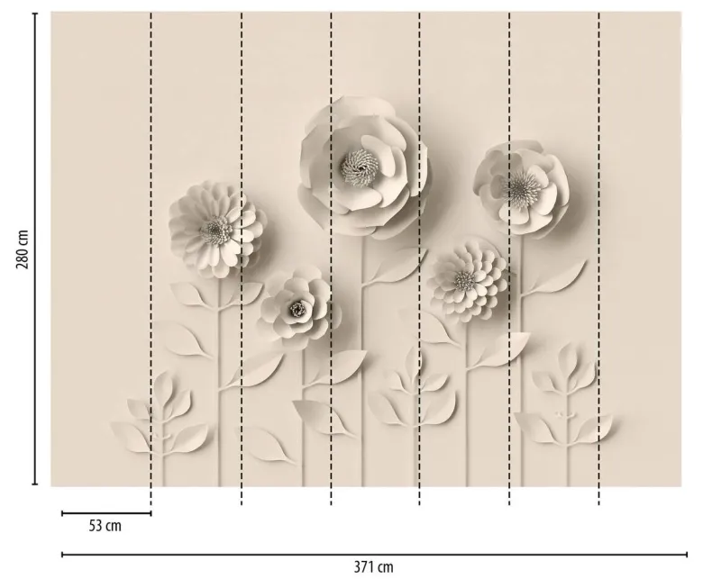 Livingwalls Fototapete 3D-Optik beige B/L: ca. 280x371 cm