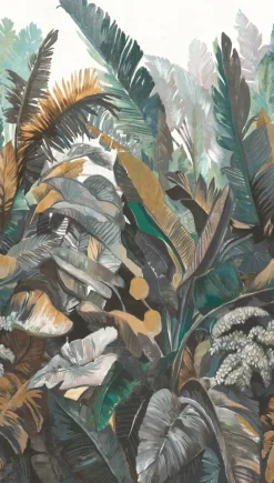 Livingwalls Fototapete Dschungel braun grau grün B/L: ca. 280x159 cm