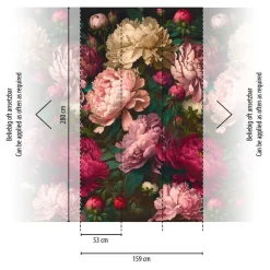 Livingwalls Fototapete Floral rot rosa pink B/L: ca. 280x159 cm