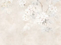 Livingwalls Fototapete Floral grau beige creme B/L: ca. 280x371 cm