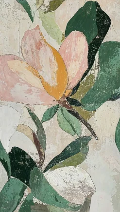 Livingwalls Fototapete Floral grün beige rosa B/L: ca. 280x159 cm