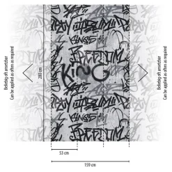 Livingwalls Fototapete Graffiti schwarz grau B/L: ca. 280x159 cm