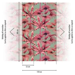 Livingwalls Fototapete Palmenblätter pink rosa blau B/L: ca. 280x159 cm