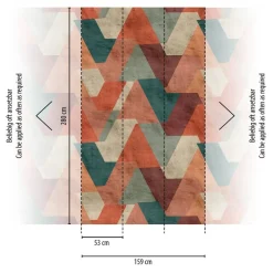 Livingwalls Fototapete Retro Design orange petrol grün B/L: ca. 280x159 cm
