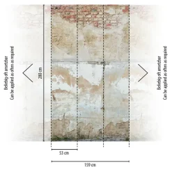 Livingwalls Fototapete Steinoptik grau beige braun B/L: ca. 280x159 cm