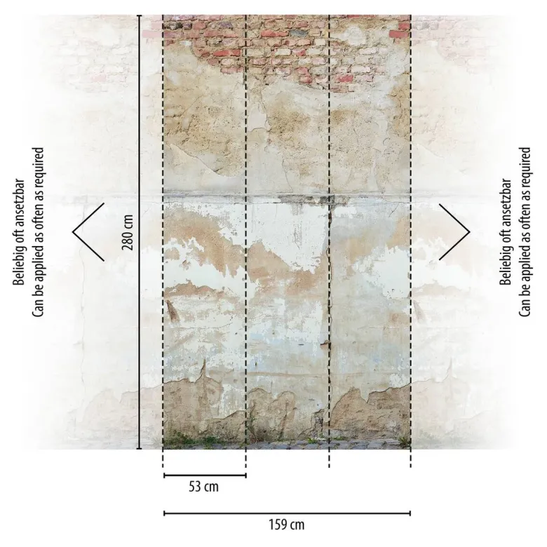 Livingwalls Fototapete Steinoptik grau beige braun B/L: ca. 280x159 cm