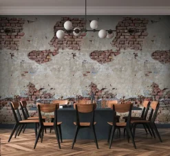 Livingwalls Fototapete Steinoptik creme braun B/L: ca. 280x159 cm