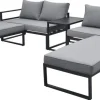 Loungeset Bilbao schwarz Stahl