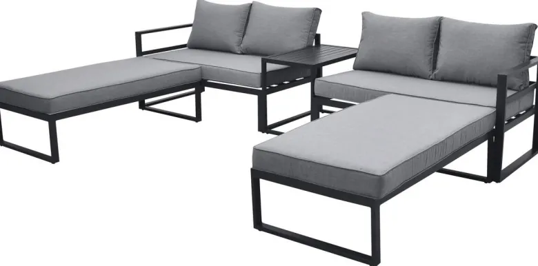 Loungeset Bilbao schwarz Stahl