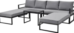 Loungeset Bilbao schwarz Stahl