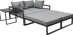Loungeset Bilbao schwarz Stahl